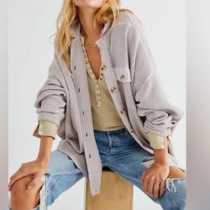 Free People One Scout Jacket Waffle Knit XS